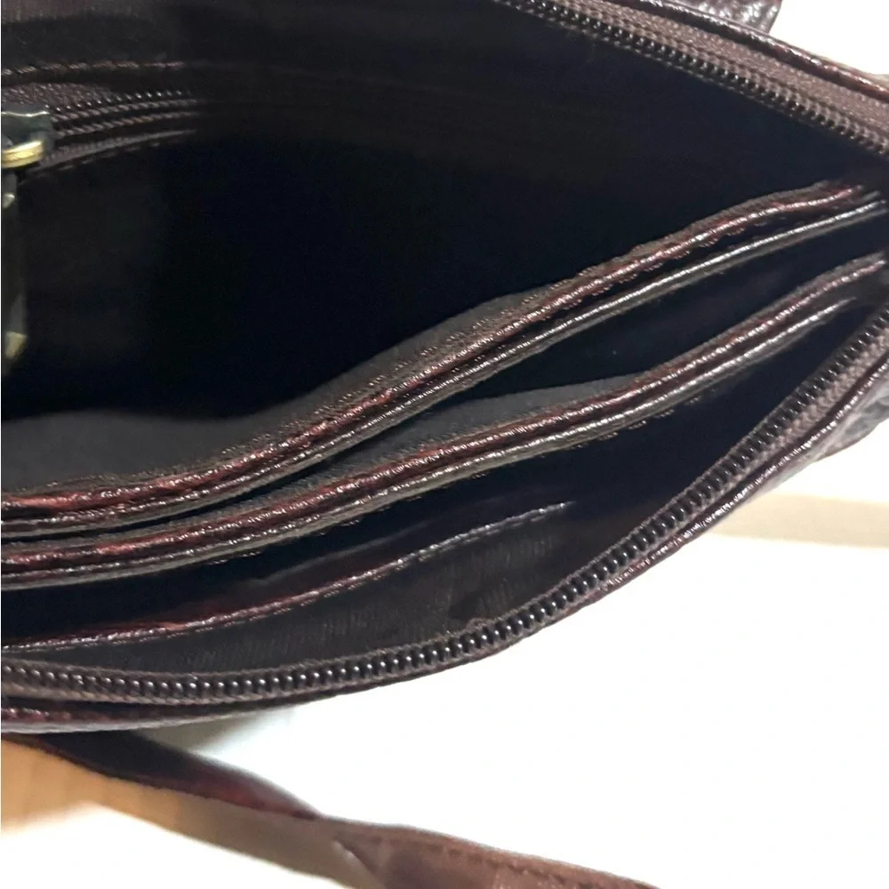 Vintage Dark Brown Leather Messenger Bag